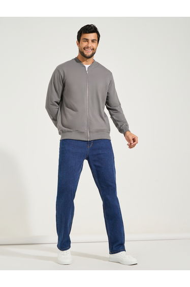 Zip Through Relaxed Bomber Jacket