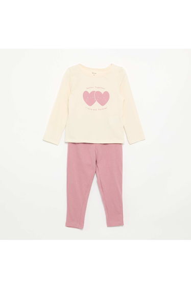 2-piece jersey pyjamas BEIGE