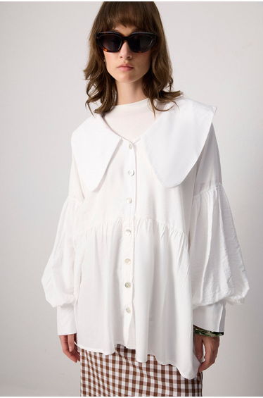 BALLOON SLEEVE VISCOSE SHIRT