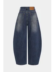 Denim Rhinestone High Waist Wide Leg Jeans - 1