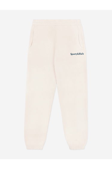 Sporty & Rich Kids Serif Logo Joggers in Ivory