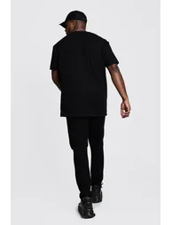 Big And Tall NASA Chest Print T-Shirt - black - 1