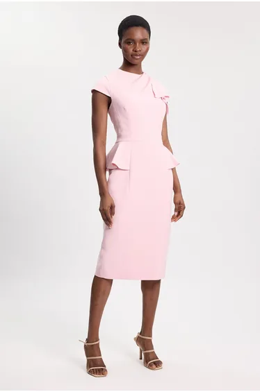 فستان ميدي مزموم