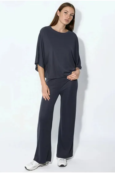 BUSEM Loose Fit Ribbed Crew Neck Blouse