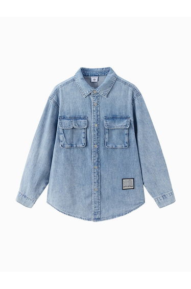 Boys' Denim Shirt With Back Print