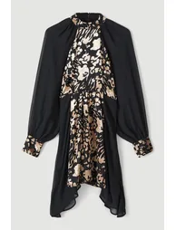 Animal Devore Panelled Georgette Dress - 3