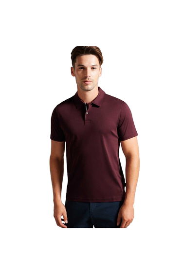 Ted Baker Mens Zeiter Cotton Polo Shirt - Maroon