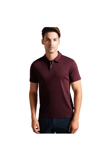 Ted Baker Mens Zeiter Cotton Polo Shirt - Maroon