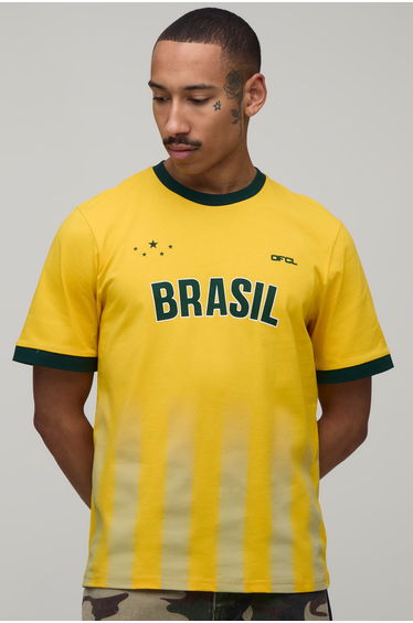 Regular Fit Ringer Sports T-Shirt - yellow