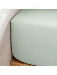 شرشف سرير قطن سادة بحواف مطاطية لمراتب سميكة - 2