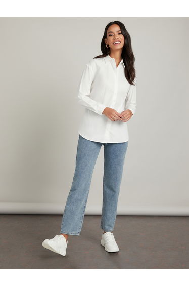 Long Sleeves Classic Regular Length Poplin Shirt