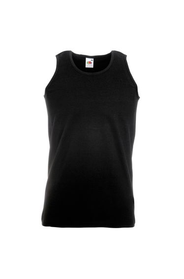 Fruit Of The Loom Mens Athletic Sleeveless Vest / Tank Top - Black