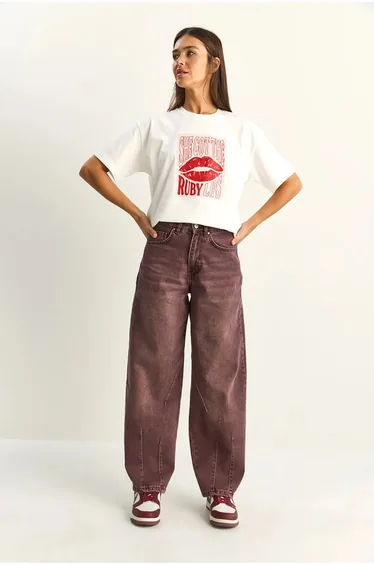 LUCCI High-Waist Wide-Leg Cotton Denim Jeans