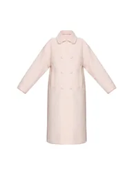 Ecru Boucle Double Breasted Maxi Coat - 4