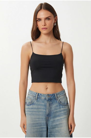ISTANBUL Slim Fit Square Neck Crop Top