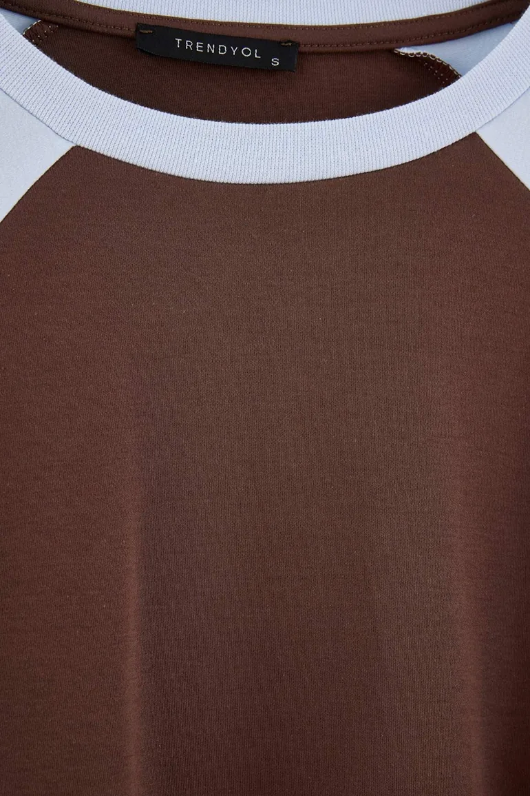 Multi-Colored Premium Interlock Raglan Sleeve Regular Fit Long Sleeve Knitted T-Shirt - 1