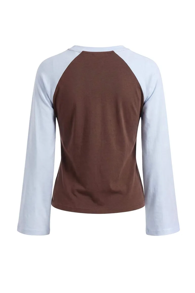 Multi-Colored Premium Interlock Raglan Sleeve Regular Fit Long Sleeve Knitted T-Shirt - 3
