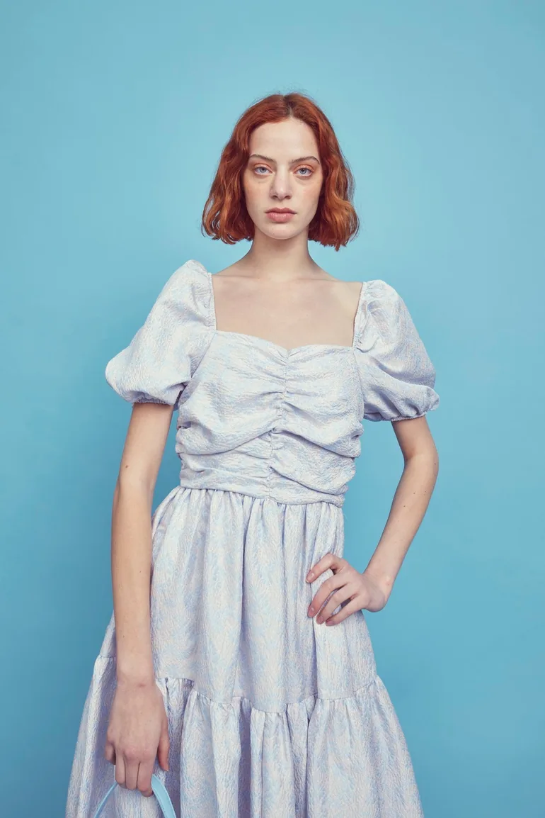 zara maxi dress blue LONG HALTER DRESS - Navy blue