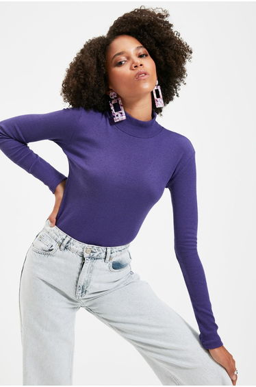 Blouse - Purple - Slim fit