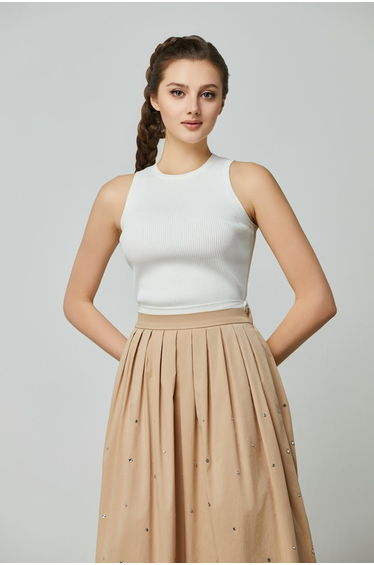 Ribbed Fitted Sleeveless Tank Top