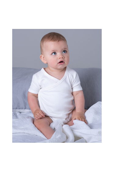Babybugz Baby Unisex Organic Cotton Kimono Bodysuit - White