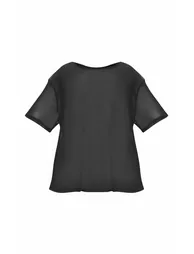 Plus Black Sheer Mesh Oversized T-Shirt - 2