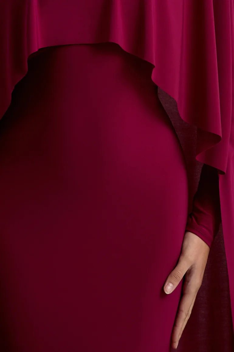 strapless open back dress Red Satin Off The Shoulder Crossover Gown main image 1