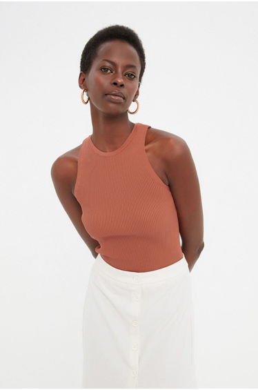 Blouse - Brown - Slim fit
