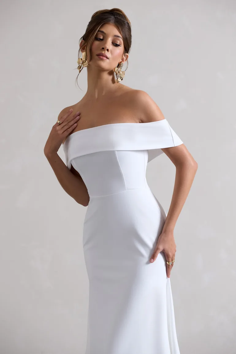 Shop Windsor | White Bardot Maxi Dress Online in Bahrain