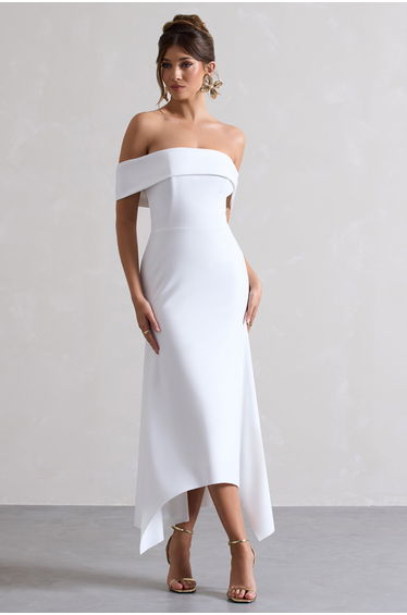 Windsor | White Bardot Maxi Dress
