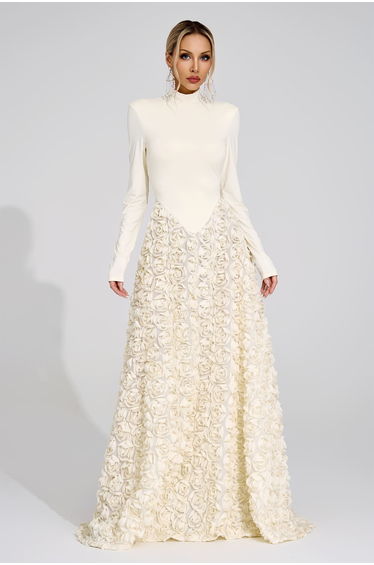 Hilda Ivory Floral Maxi Dress