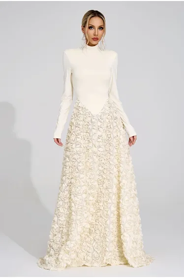 Hilda Ivory Floral Maxi Dress