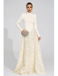 Hilda Ivory Floral Maxi Dress - 4