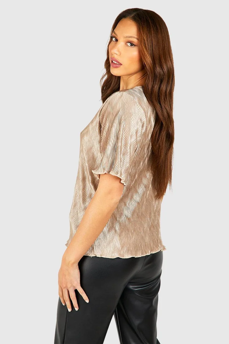 Tall Plisse Shoulder Pad T-shirt - 1