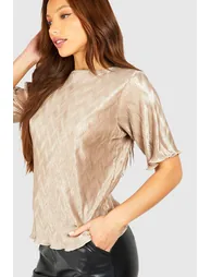 Tall Plisse Shoulder Pad T-shirt - 3