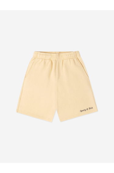 Sporty & Rich Kids Classic Logo Gym Shorts in Yellow