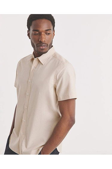 Short Sleeve Linen Blend Shirt