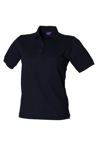 Henbury Womens/Ladies Pique Polo Shirt - Navy