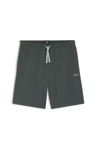 Men's Boss Mix&Match Stretch Cotton Lounge Shorts in Green