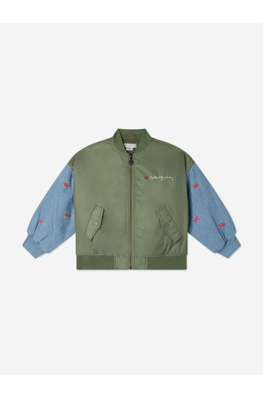 Stella McCartney Girls Bomber Jacket in Green