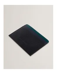 Grayton Stripe Leather Cardholder Black - 2