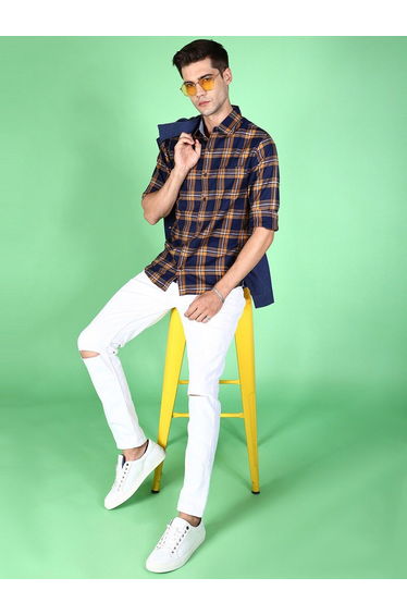 Men Regular Fit Checkered Casual Shirt