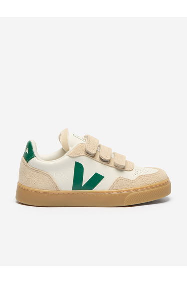 Veja Kids Leather Small V-90 Trainers in Beige