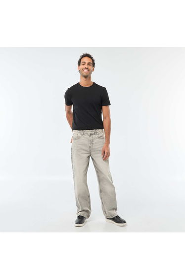 Straight Leg / Regular Fit 5-Pocket Jeans GREY
