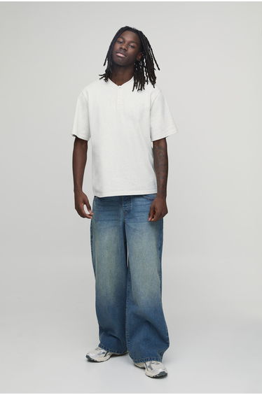 Basic Baggy Fit Jeans - antique blue