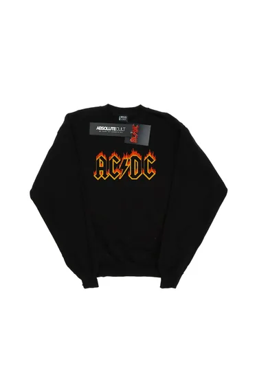 AC/DC Boys Flames Logo Sweatshirt - Black