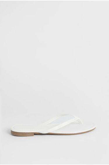 Jodie Faux Leather Flip Flops