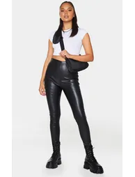 Black Faux Leather Stretch Leggings