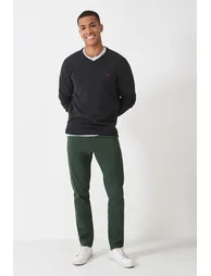 Cotton Vee Jumper Charcoal Marl