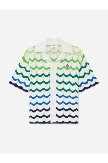 Casablanca Boys Wave Knit Shirt in Multicolour